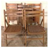 5Wood Folding Chairs - 32" x 17" x 19"