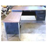 L Shaped Metal Desk - 29" x 70" x 60"
