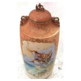 Oriental Vase w/  Lid- Pairpoint Limoges, 16"Tall