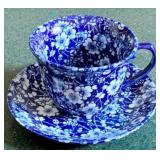 Blue & White Cup & Saucer 4"