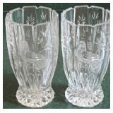 Pair 8" Vases w/ Birds