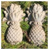 Pair Concrete Pineapple Decor 19"