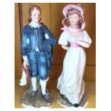Pinky & Blue Boy 8" Lefton China Figures
