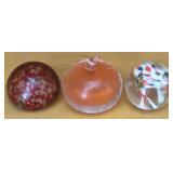 3 Art Glass Paperweights