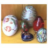 Assorted Egg Paperweights & Etc