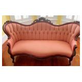 Victorian Carved Tufted Back Sofa