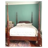 Rice Carved Queen Size Tall Poster Bed