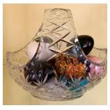 Crystal Basket w/ Eggs 7"