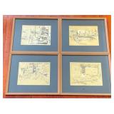 Set of 4 Framed Prints 10.5 x 12