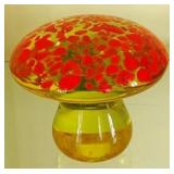 Glass Mushroom Paperweight 3"