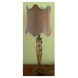 Vintage Art Glass Table Lamp 33"