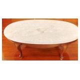 Oval Marble Top Coffee Table