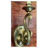 Brass Swan Wall Sconce 17"