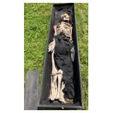 Wood Coffin w/ Skeleton