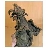 Art Pottery Dragon, as is 6"