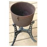 Cast Iron Pot w/ Stand 17" Tall