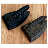 2 Vintage Flat Irons 6 x 5 x 5