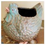 Chicken Pottery Vase 6"