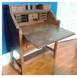 Oak Mission Style Slant Front Desk