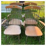 4 Mid-Century Spindle Back Armchairs