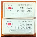 2 USA 9mm Ammo Boxes