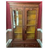 Victorian Walnut 2 Door Carved Bookcase