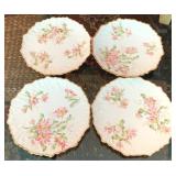 4 Floral Porcelain 9" Plates