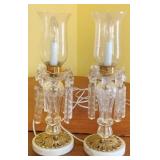 Pair Prism Hurricane Lamps 16"
