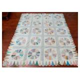 Dresden Plate Quilt 93 x 76