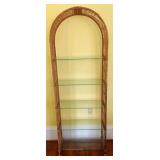 Wicker Shelf w/ Glass 78 x 28 x 10