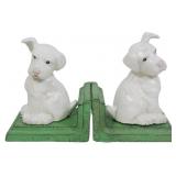 Pair Cast Iron Dog Bookends 5"