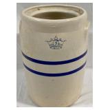 3 Gallon Blue Ring Stoneware Crock - 14" x 10"