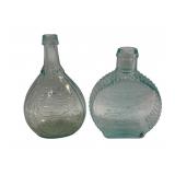 2 Glass Bottles, 8" & 9"