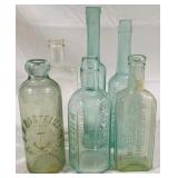 Lot of 6 Antique Glass Bottles