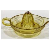 Yellow Depression Glass Juicer - 8" x 6"