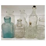 Lot of 8 Antique Glass Bottles