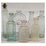 7 Vintage Glass Bottles