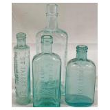 Lot of 4 Vintage Glass Bottles