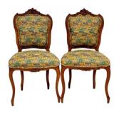 Pair French Carved Parlor Chairs