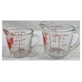 2 Pyrex Measuring Cups - 1 & 2 Cups