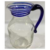 Art Glass Pitcher - 7" Tall