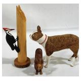 3 RN Amos Carved Wood Animals - 3" - 7" Tall