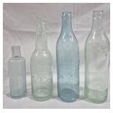 Group 4 Vintage Bottles Tallest 10"