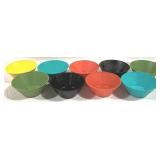 Set of 9 Vintage Plastic Bowls - 3" x 6"