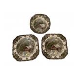 3 Johnson Bros Covered Bridge Plates