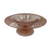Pink Depression Cut Candy Dish 3 x 8