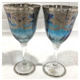 2 Italian Glasses - 8" tall