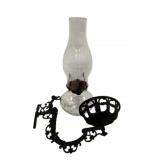 Cast Iron Wall Mount Oil Lamp 13"