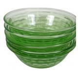6 Uranium Green Depression Bowls