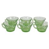 6 Uranium Green Cups